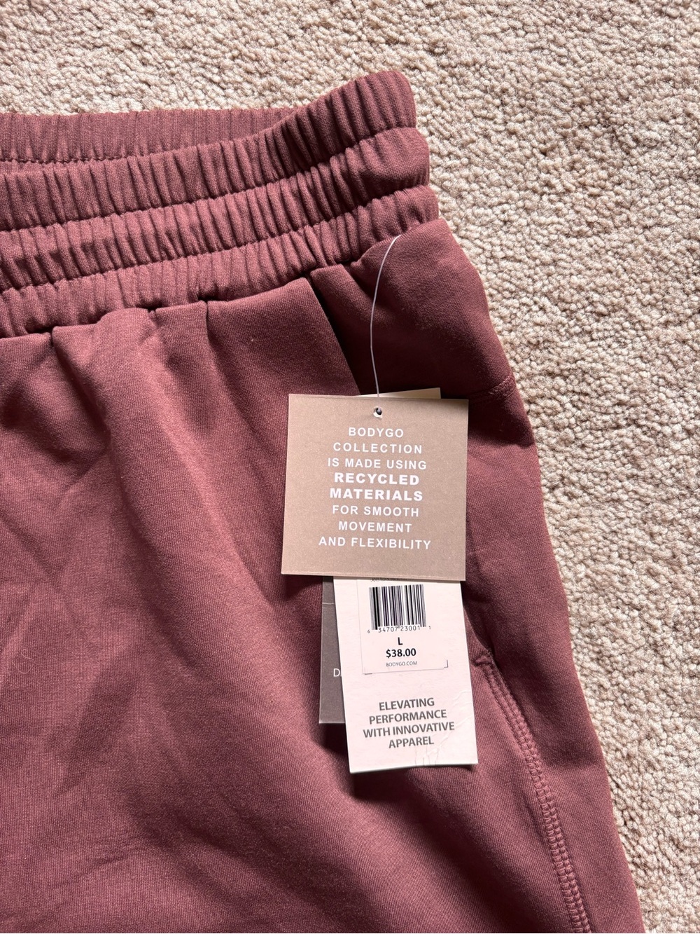 BodyGo Pull-On Drawstring Shorts - Mauve - Picture 2 of 6